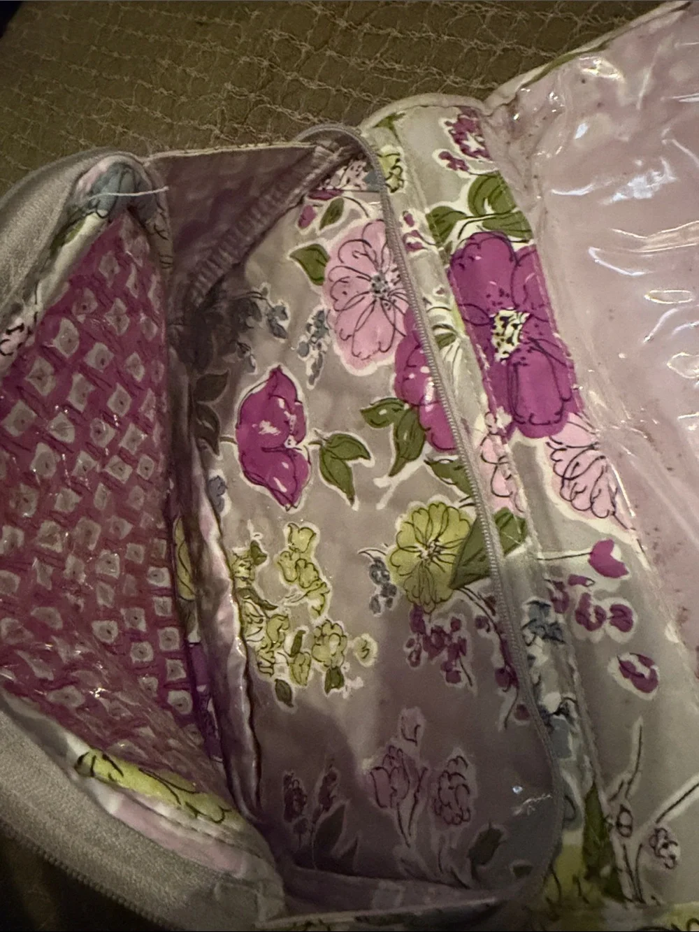 Vera Bradley Quilted Floral Travel Case in Pink, Blue & Green